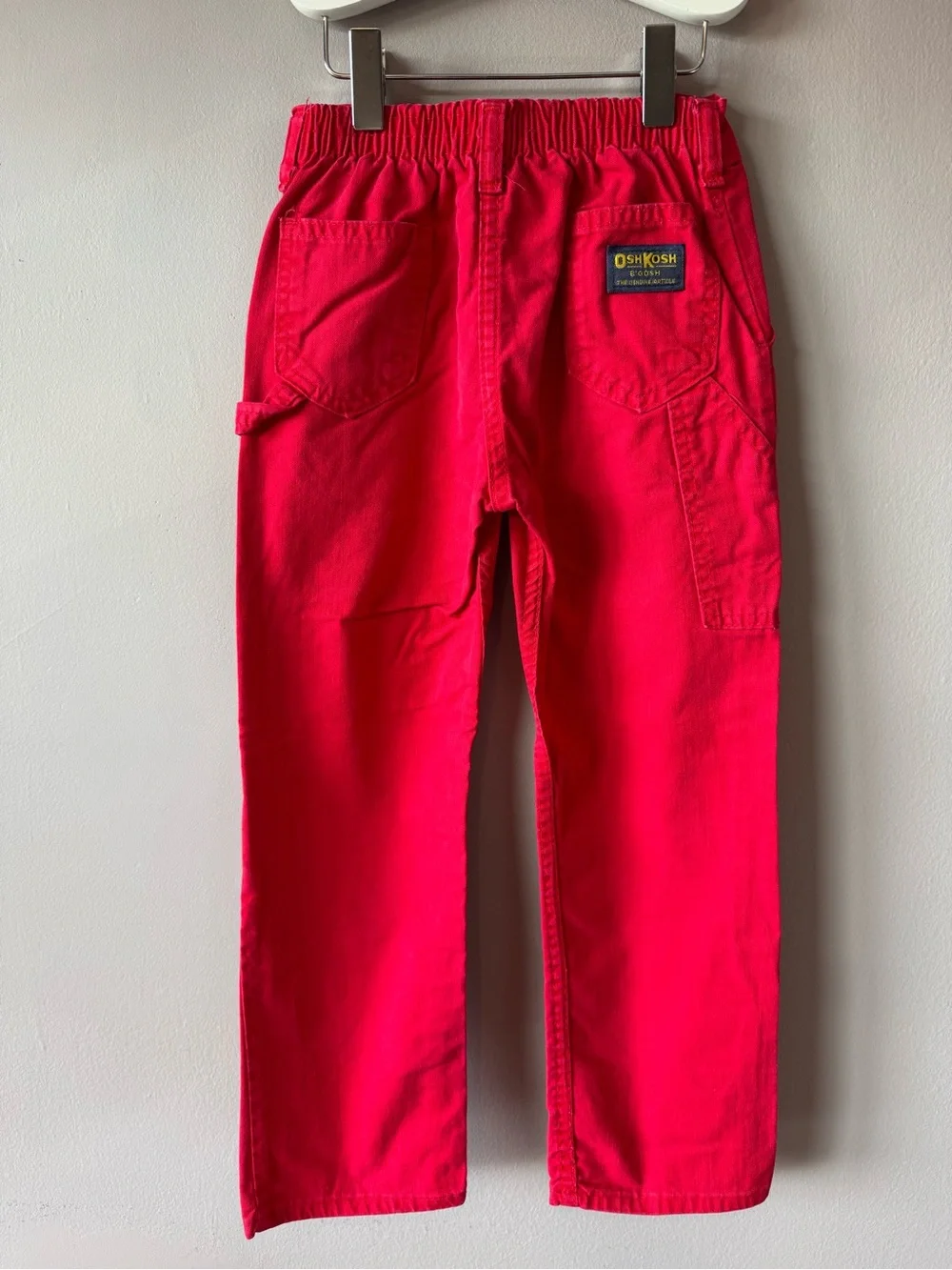 Vintage Osh Kosh‎ B’Gosh Paper Tag 100% Cotton Red Utility Pants 6 Years